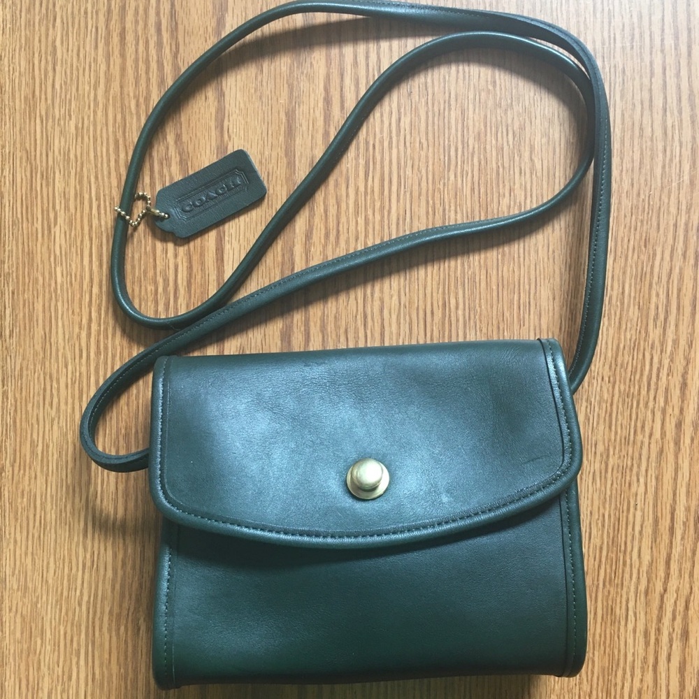 Vintage Coach Chrystie Bag-Forest Green leather